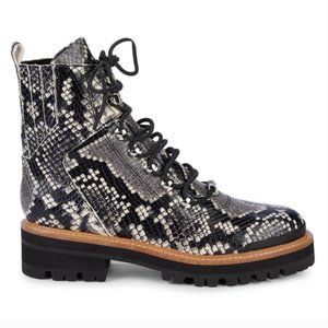 Marc Fisher Izzie 2 Embossed Snakeskin Combat Boots - Size 7.5